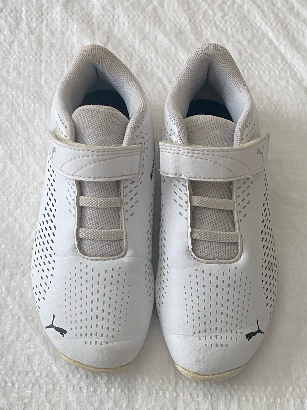 Puma White Kids' Slip-On Sneakers with Velcro Strap